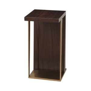Genevieve Accent Side Table (Mahogany and Brass)