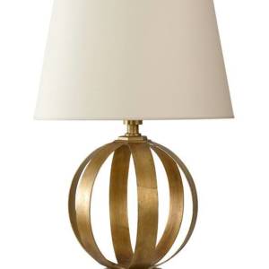Metal Banded Table Lamp (Gilded Iron)