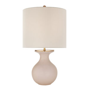 Albie Small Desk Lamp (Blush with Cream Linen Shade)