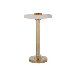 Aran 9" Rechargeable Accent Lamp (Hand-Rubbed Antique Brass and Alabaster)