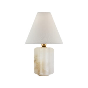 Iota Small Table Lamp (Alabaster and Hand-Rubbed Antique Brass)