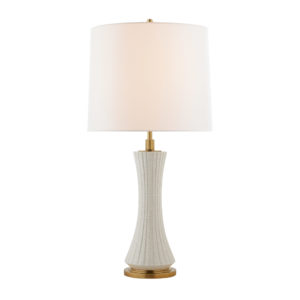 Elena Large Table Lamp (White Crackle)