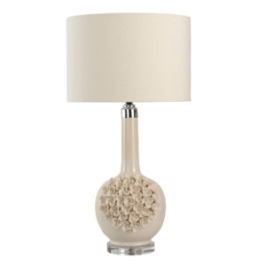 Floral Ceramic Table Lamp (Cream)