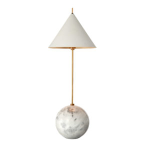 Cleo Orb Table Lamp (Brass and White)