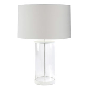 Hudson Table Lamp (White and Glass)