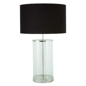 Hudson Table Lamp (Polished Nickel and Glass)