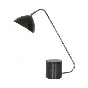 Capri Table Lamp (Polished Nickel and Black Marble)