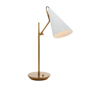 Clemente Table Lamp (Brass and White)